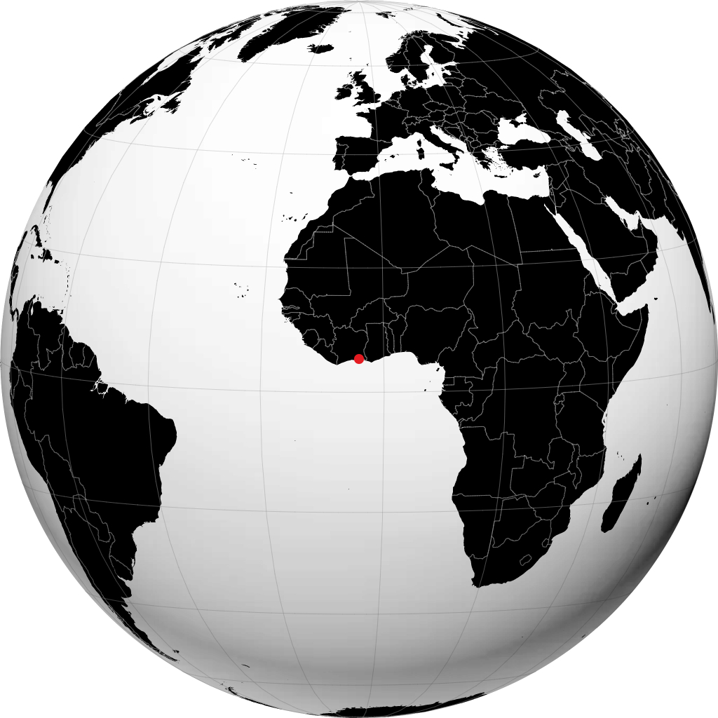 Abidjan op de globe