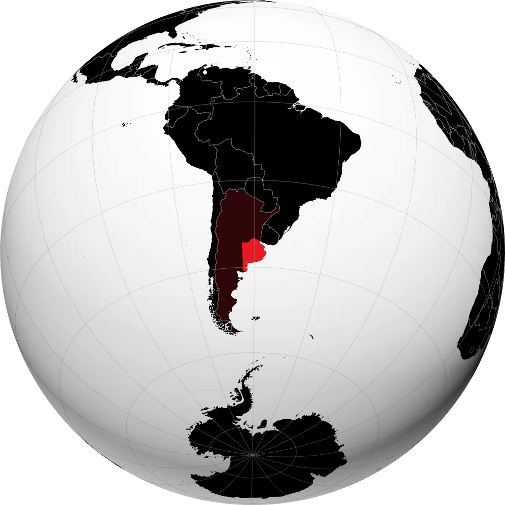 Provincie Buenos Aires op de globe
