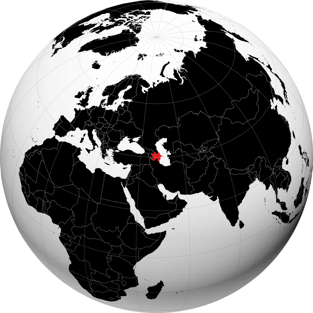Azerbeidzjan op de globe