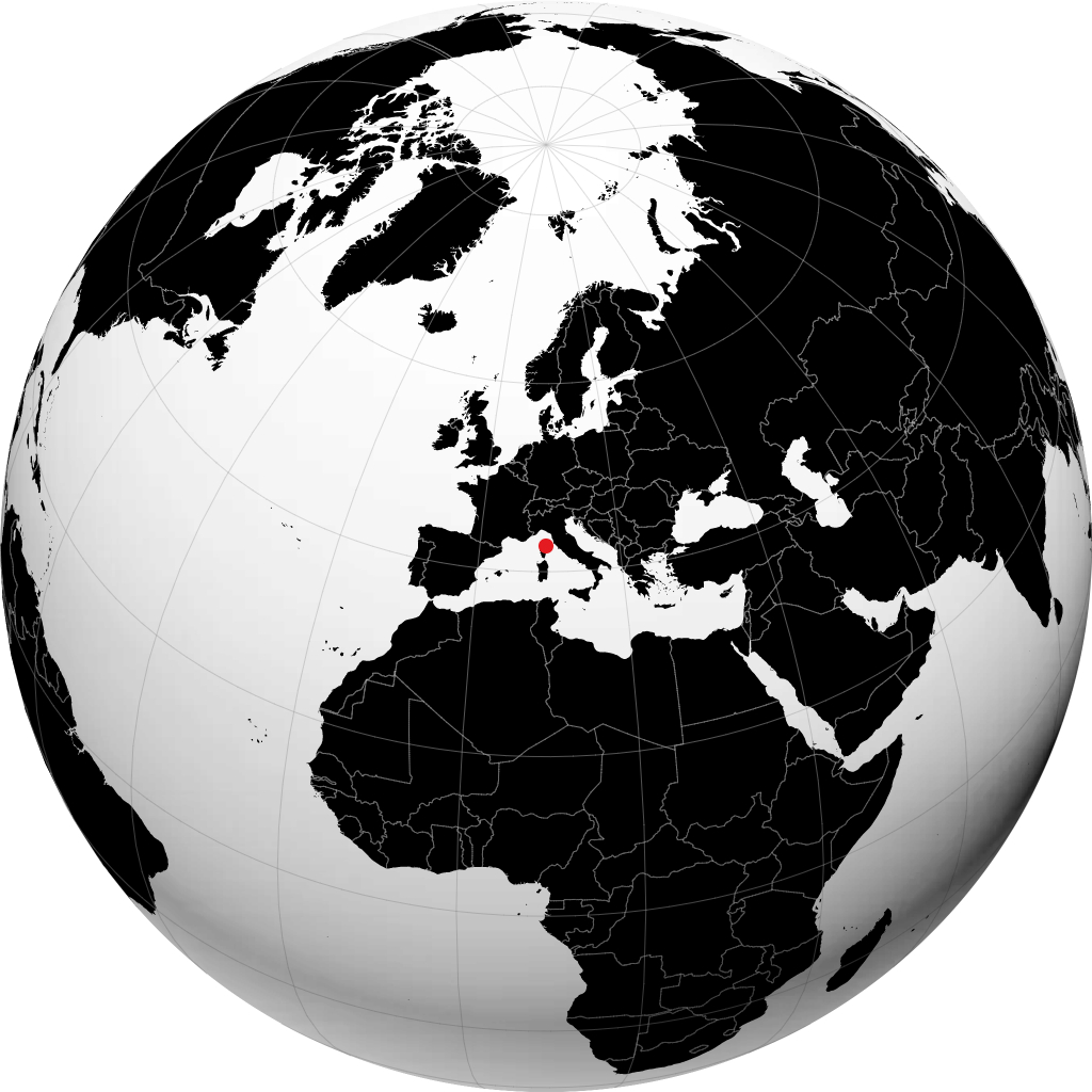 Bastia op de globe