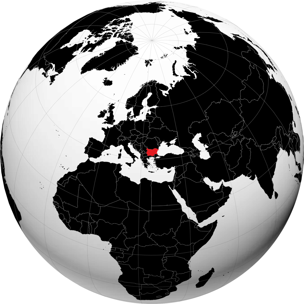 Bulgarije op de globe