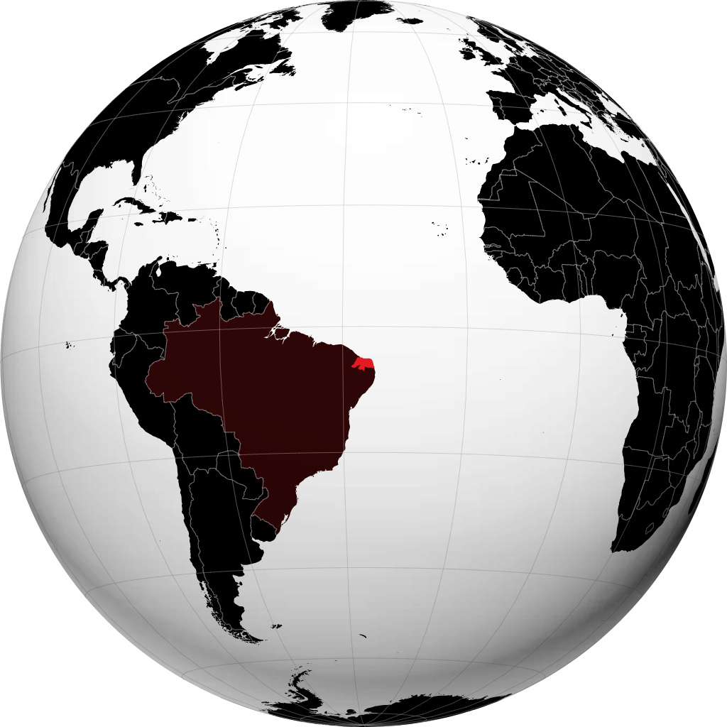 Staat Rio Grande do Norte op de globe