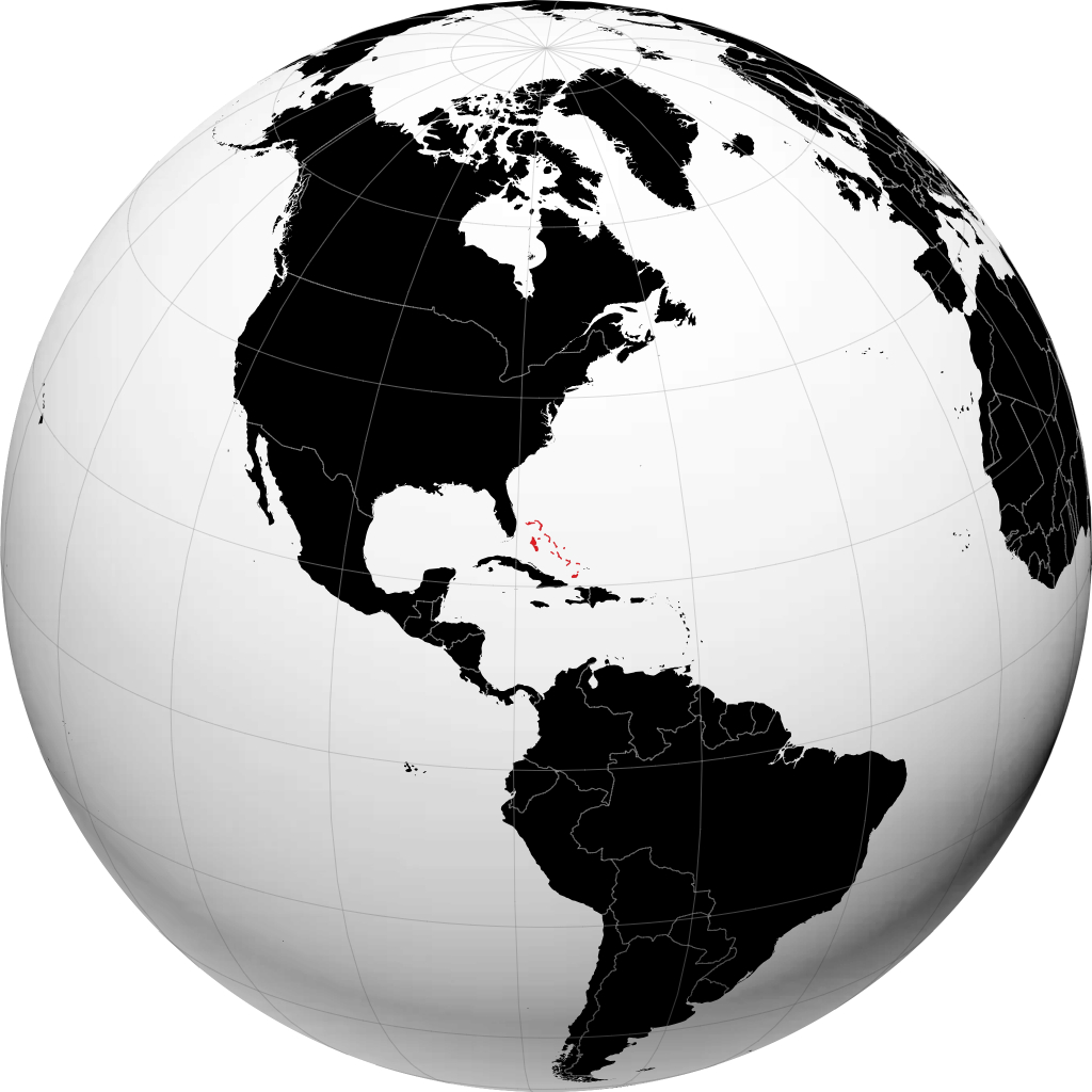 Bahama's op de globe