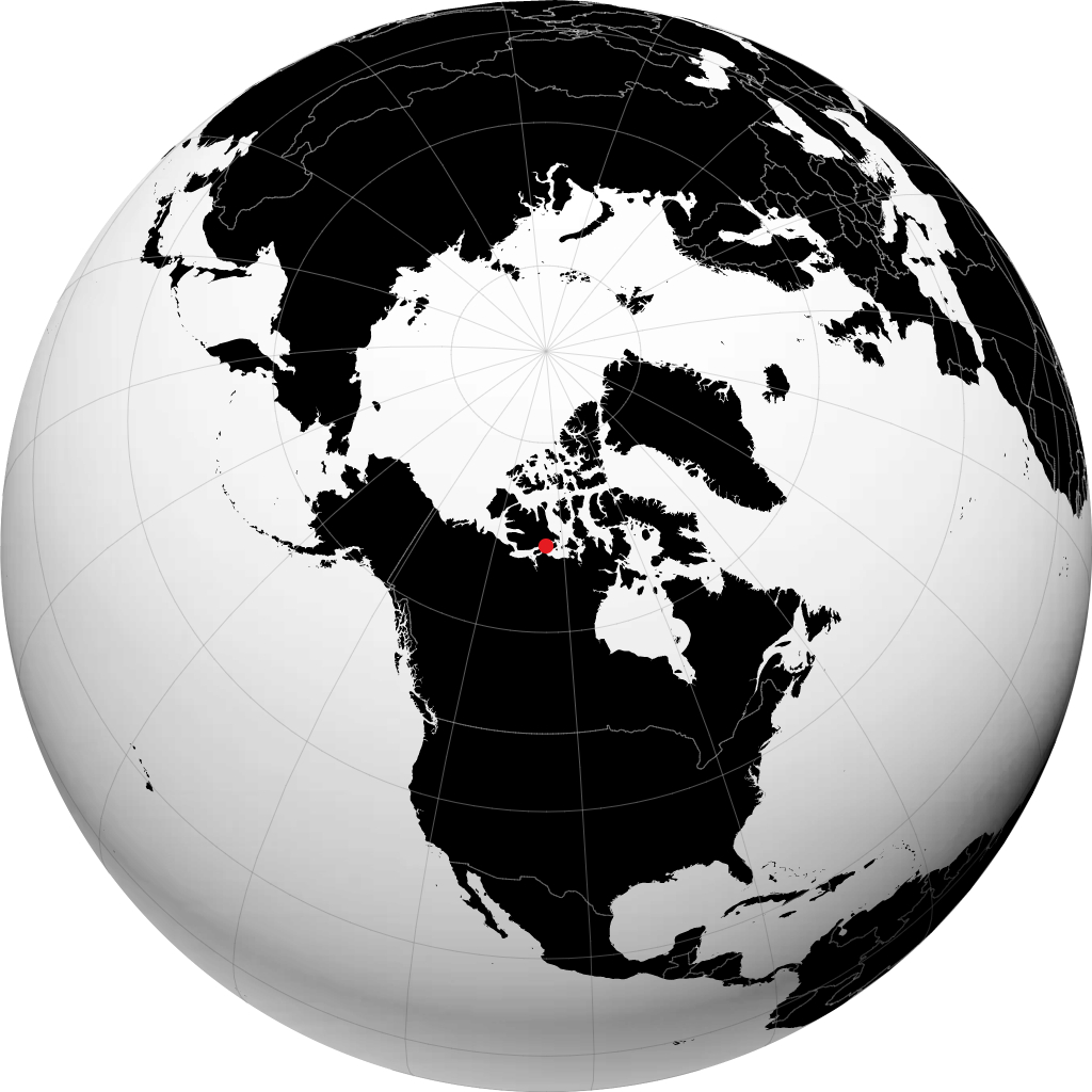 Cambridge Bay op de globe