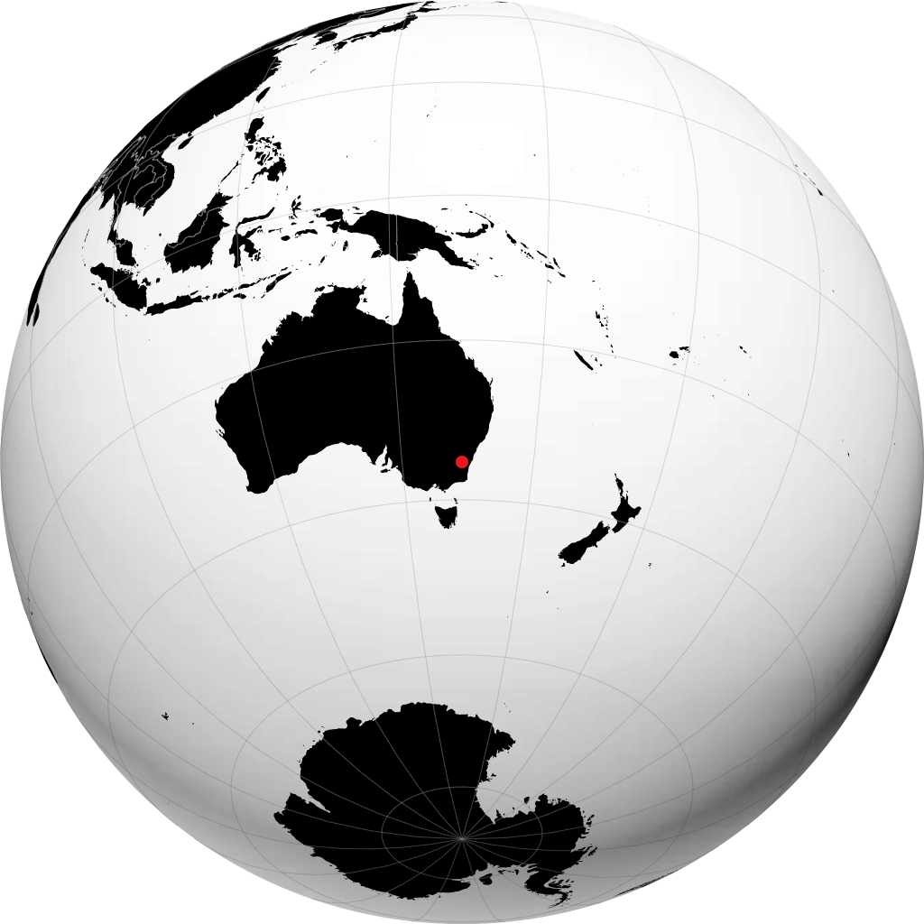 Canberra op de globe