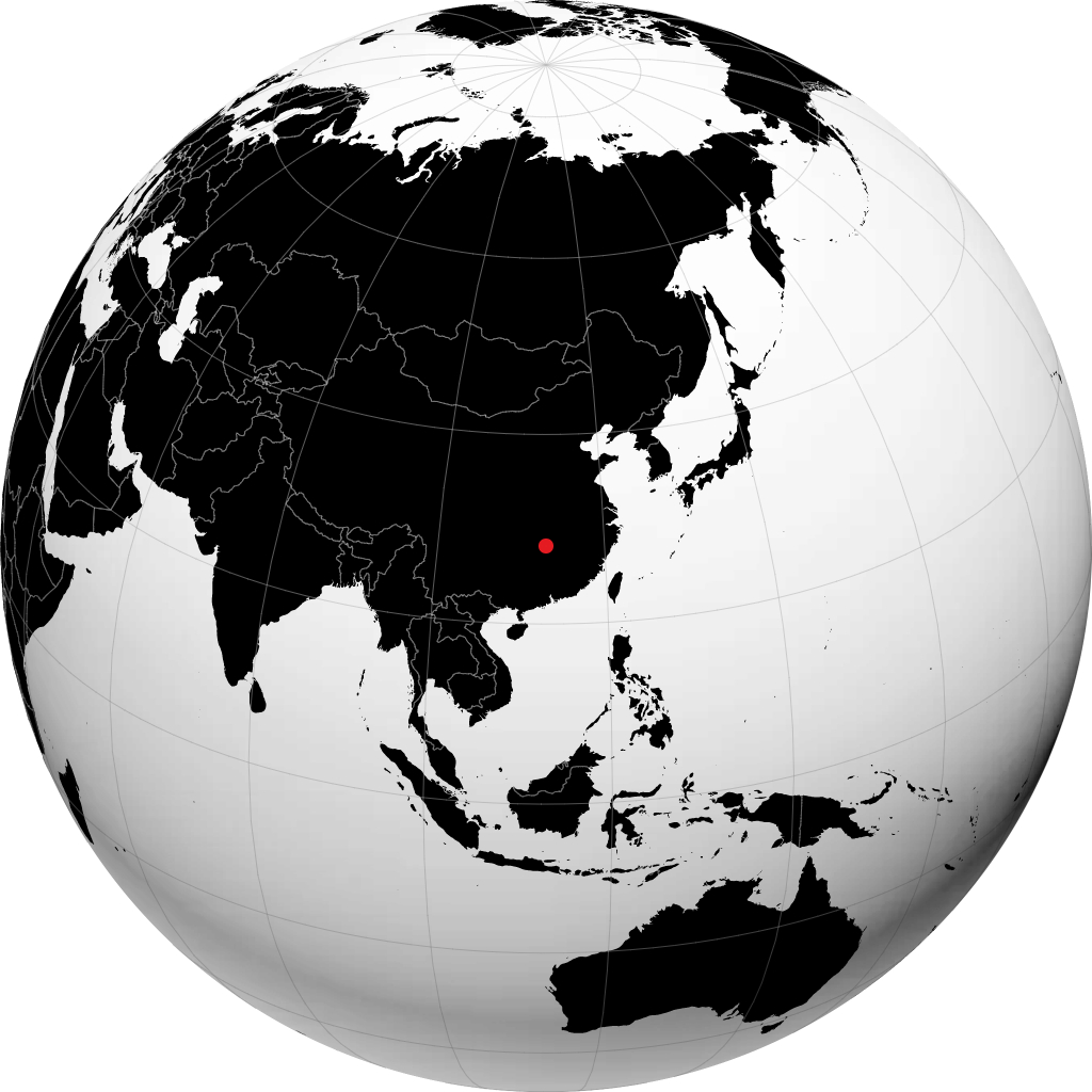 Changsha op de globe