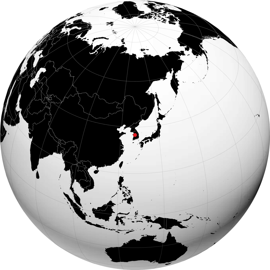 Cheongju op de globe