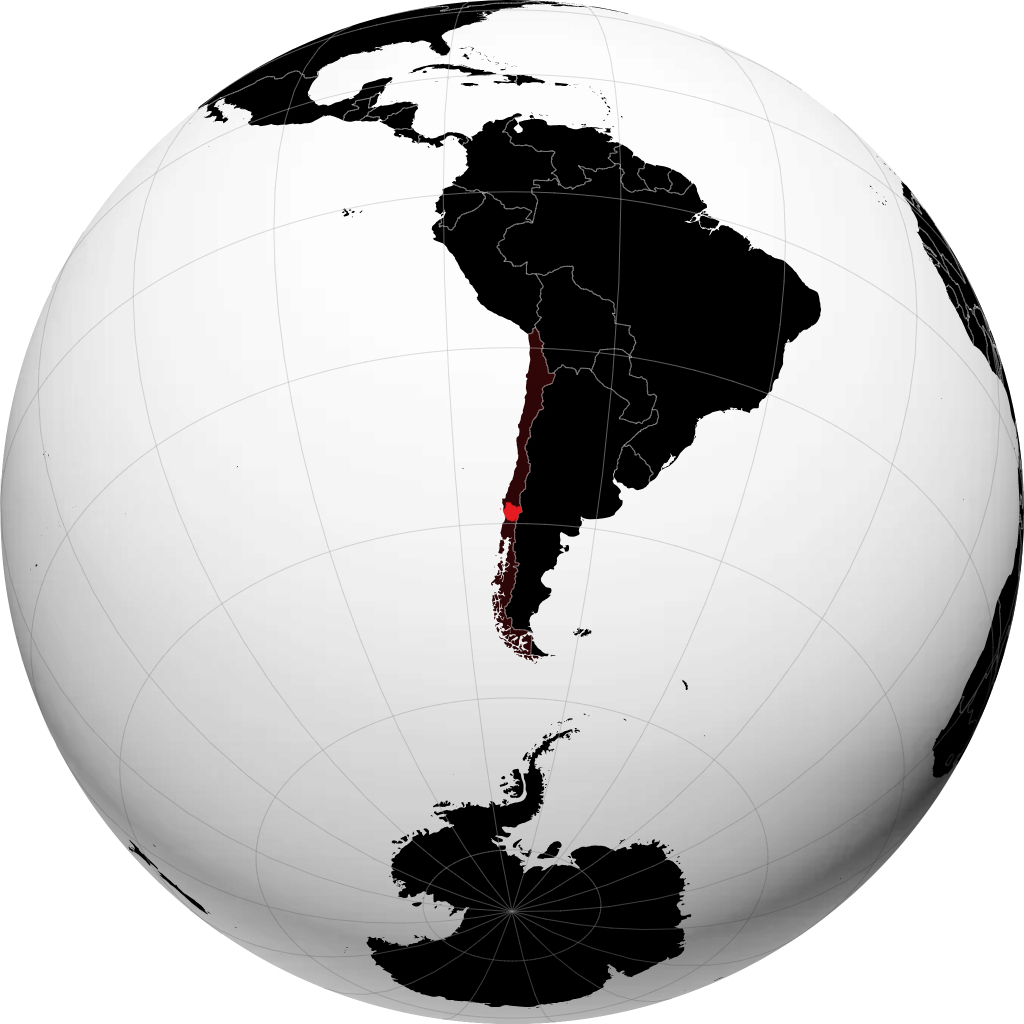 Regio Araucanía op de globe