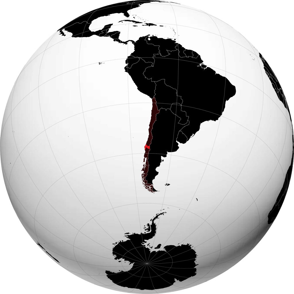 Regio Biobío op de globe