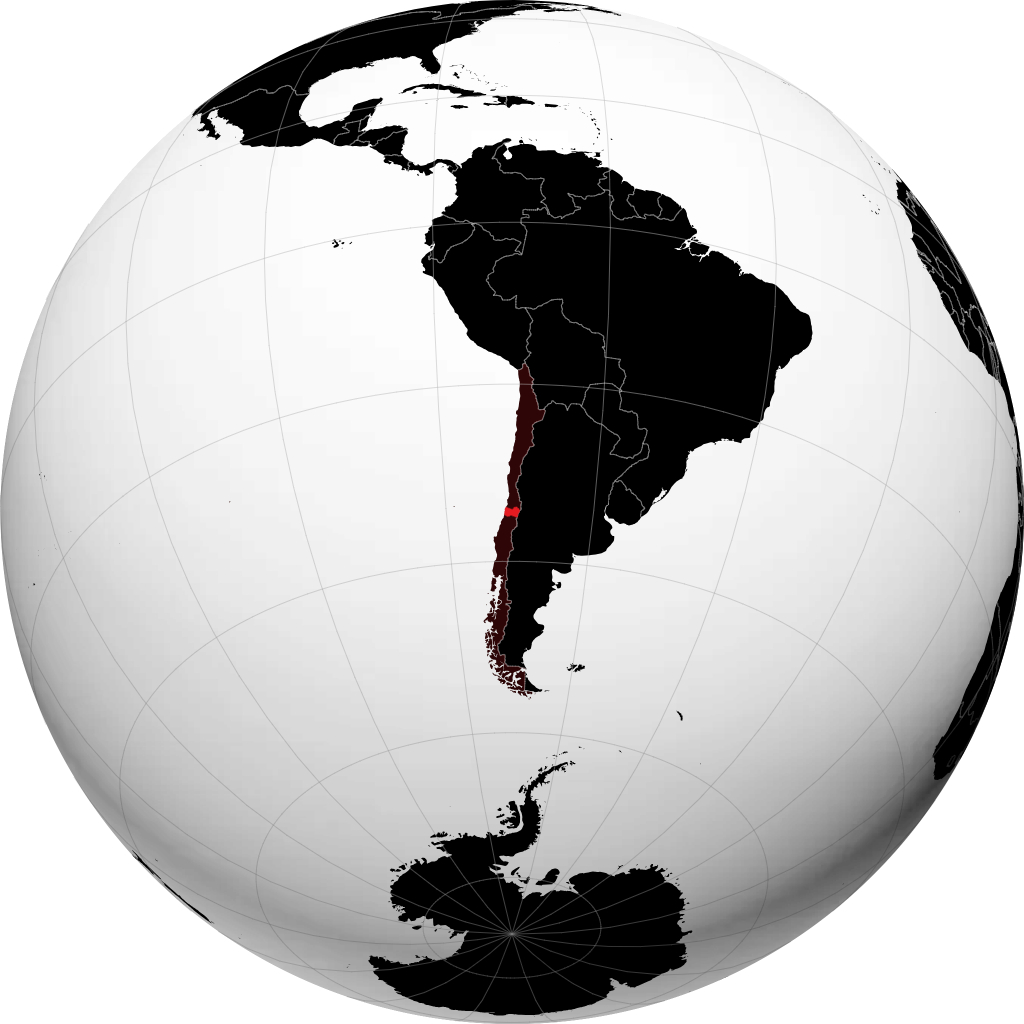 Regio Libertador General Bernardo O'Higgins op de globe