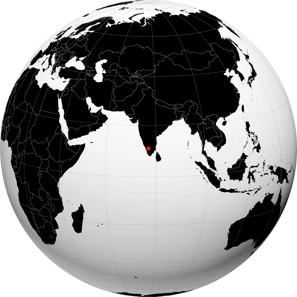 Coimbatore op de globe