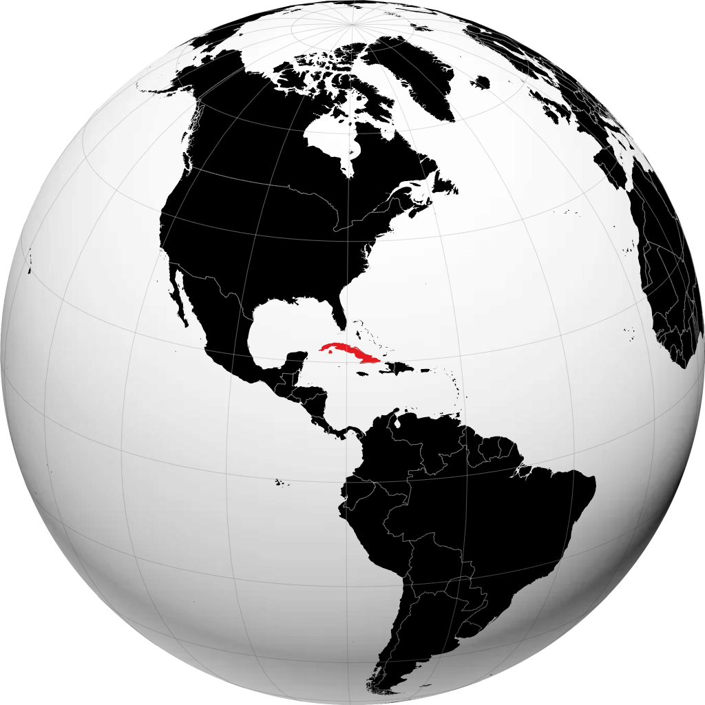 Cuba op de globe