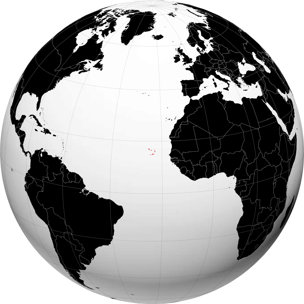 Kaapverdië op de globe