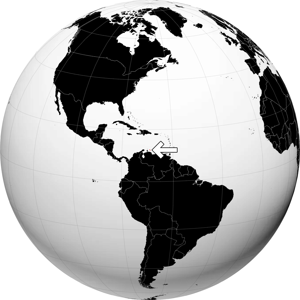 Curaçao op de globe