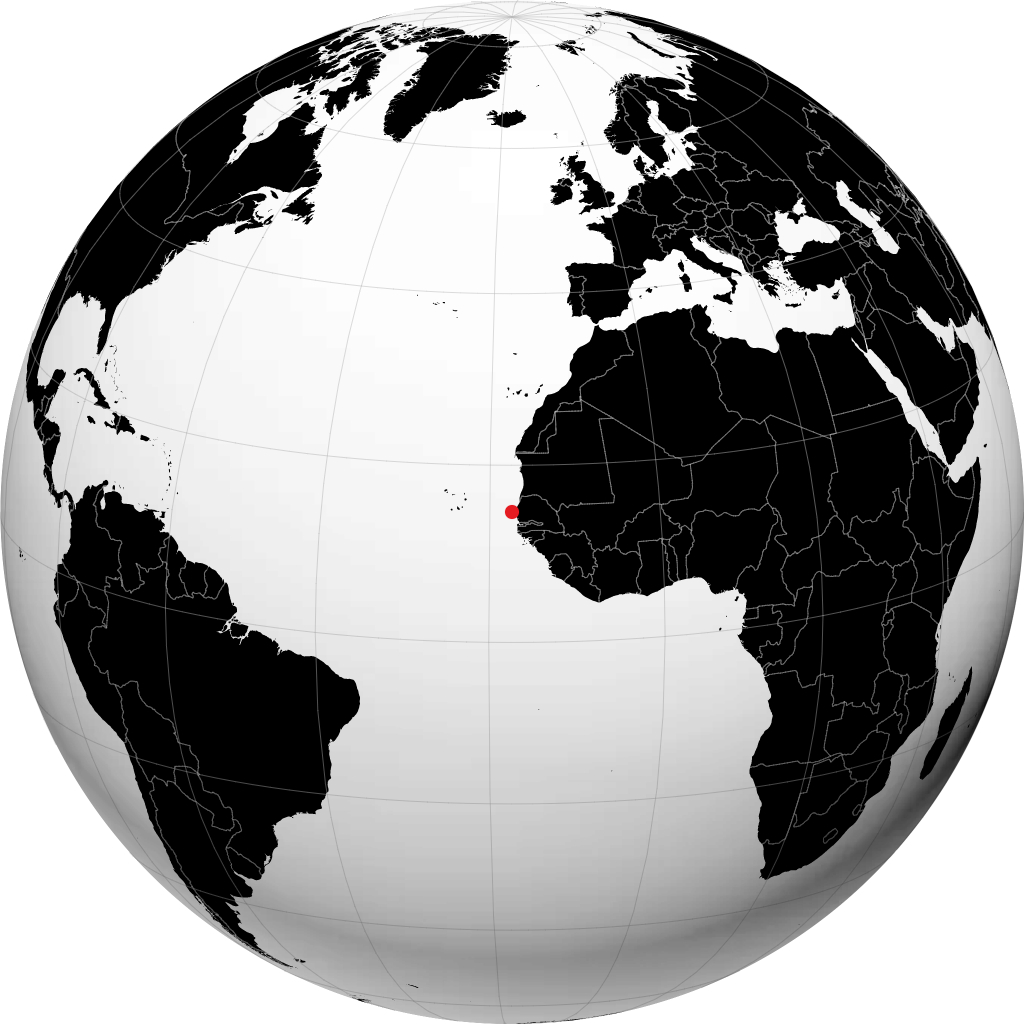 Dakar op de globe