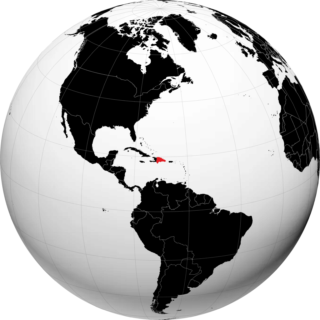 Dominicaanse Republiek op de globe