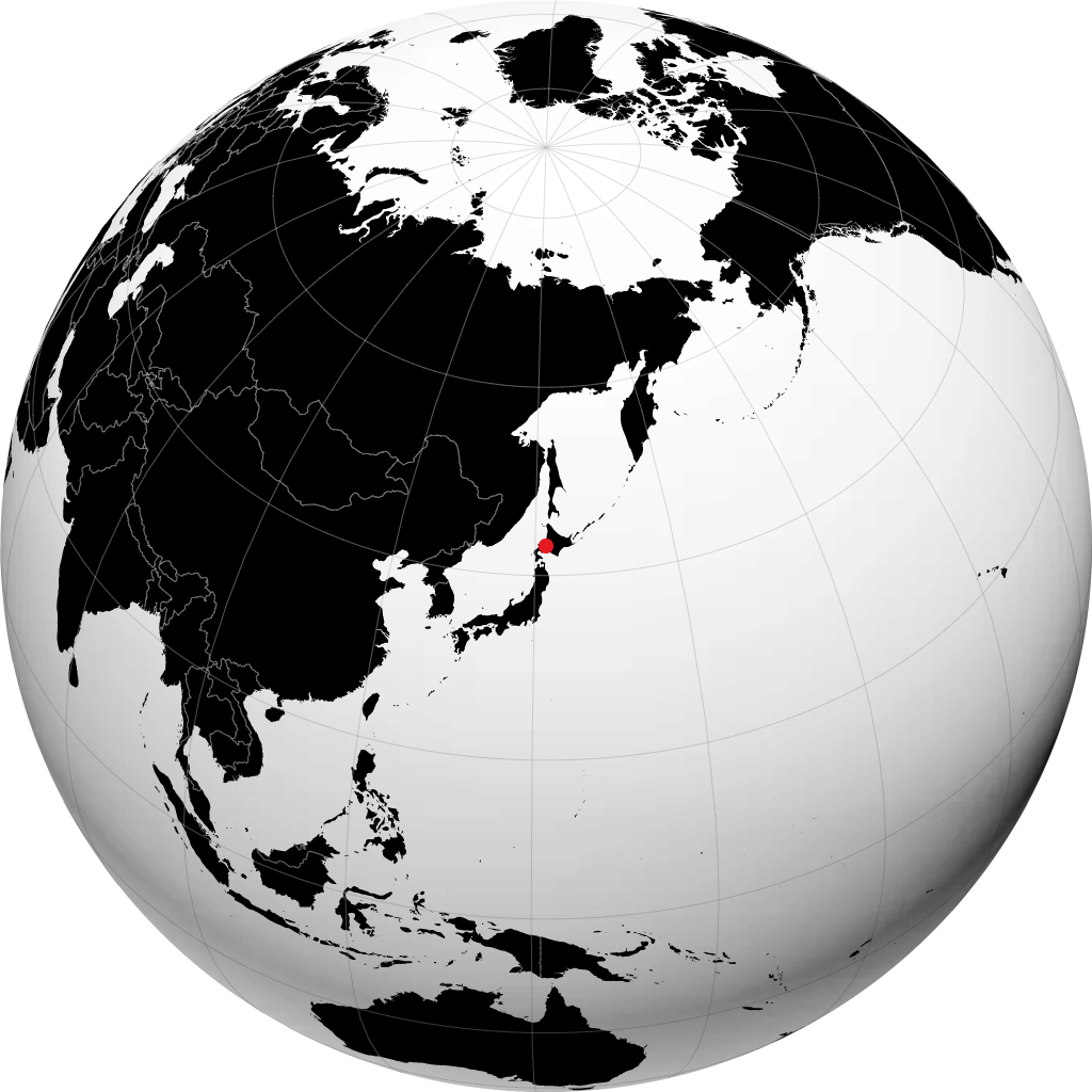 Ebetsu op de globe