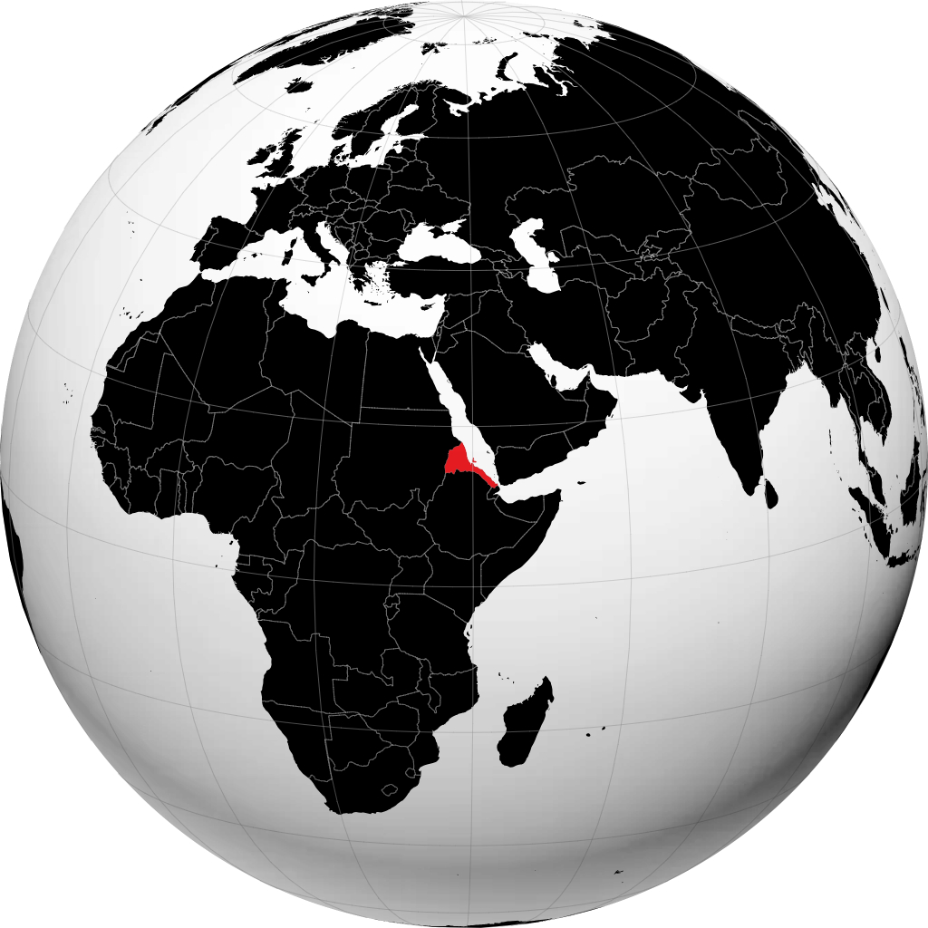 Eritrea op de globe