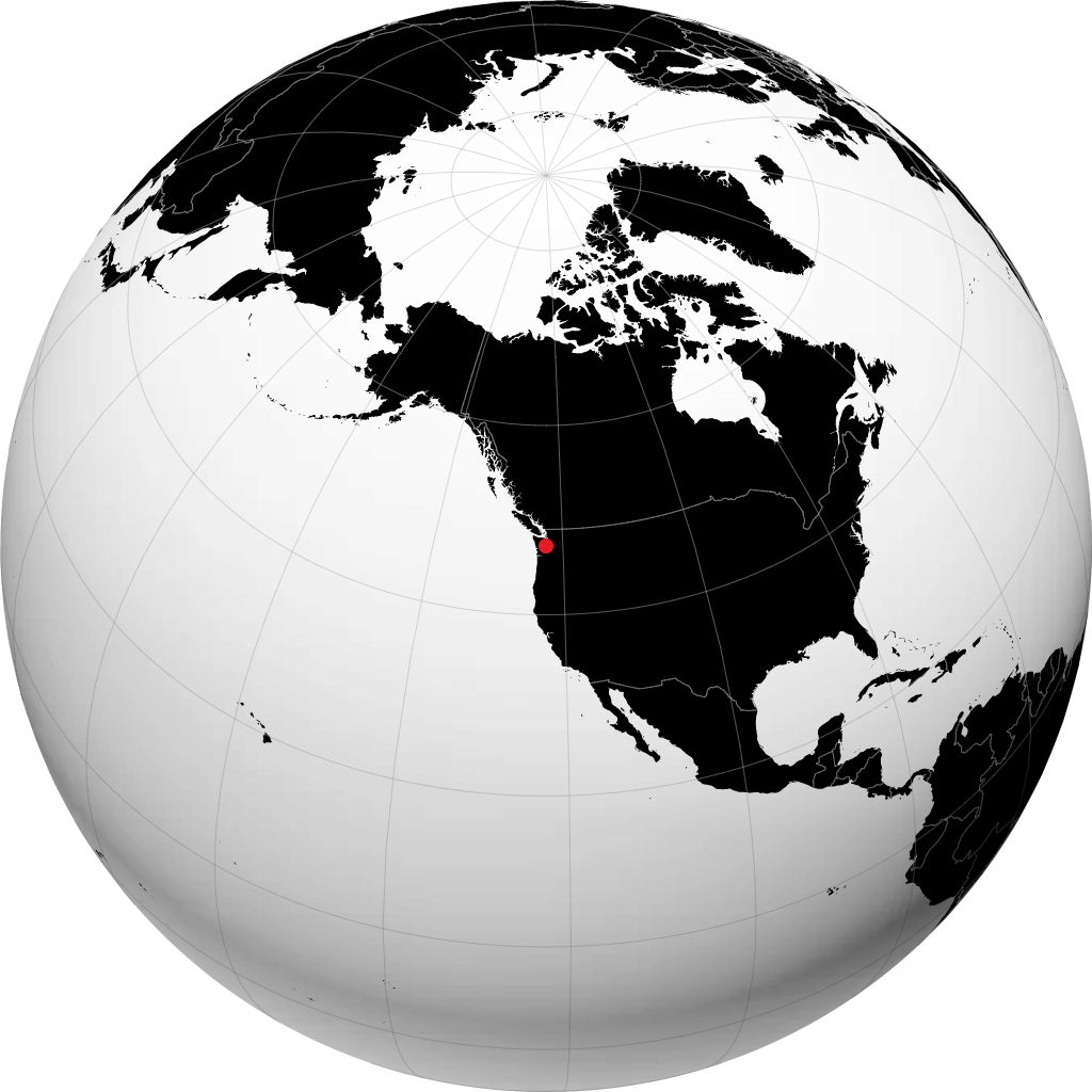 Fox Island op de globe