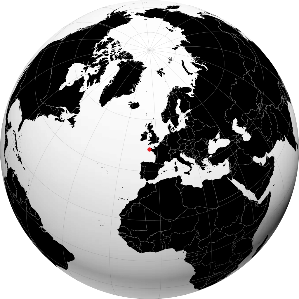 Brest op de globe