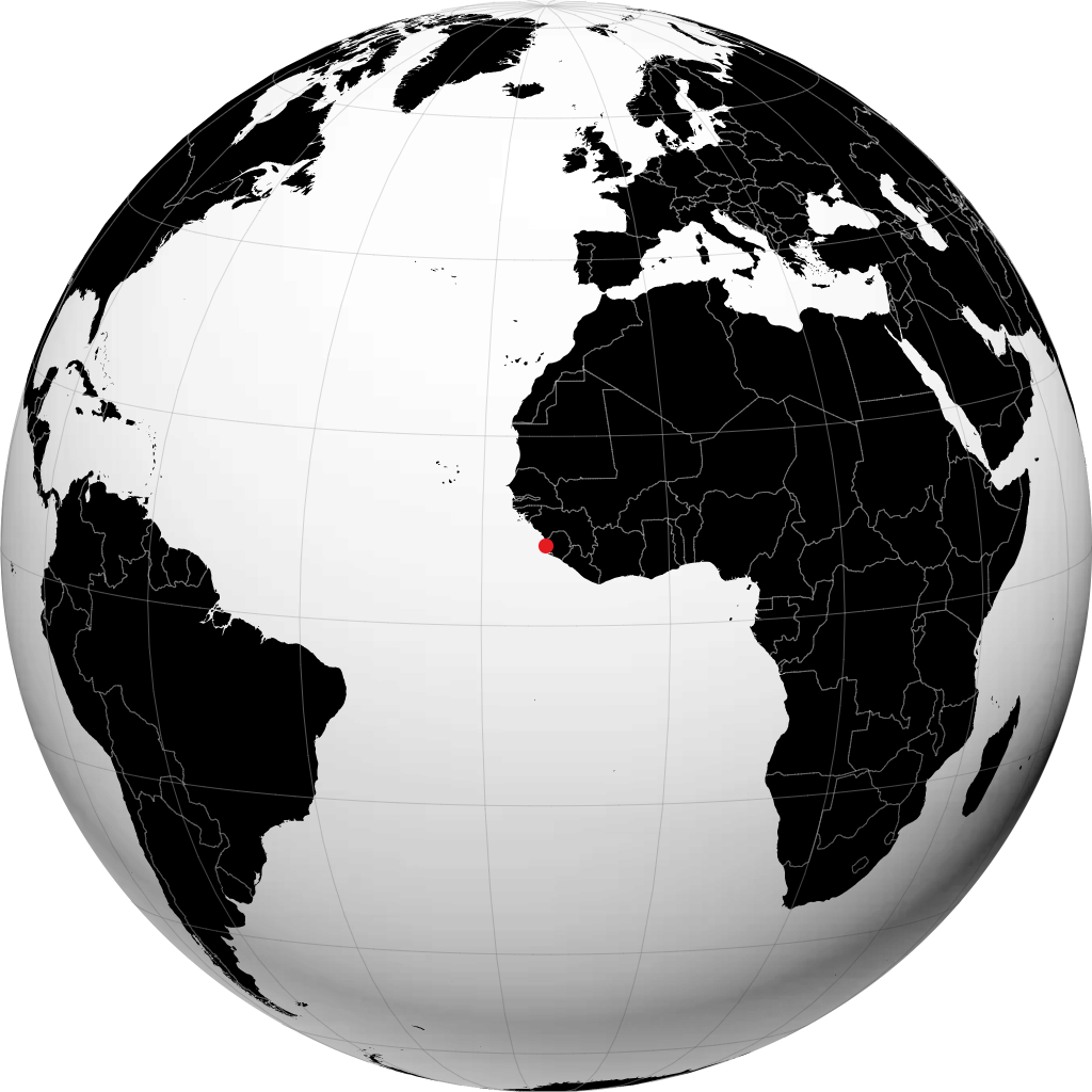 Freetown op de globe