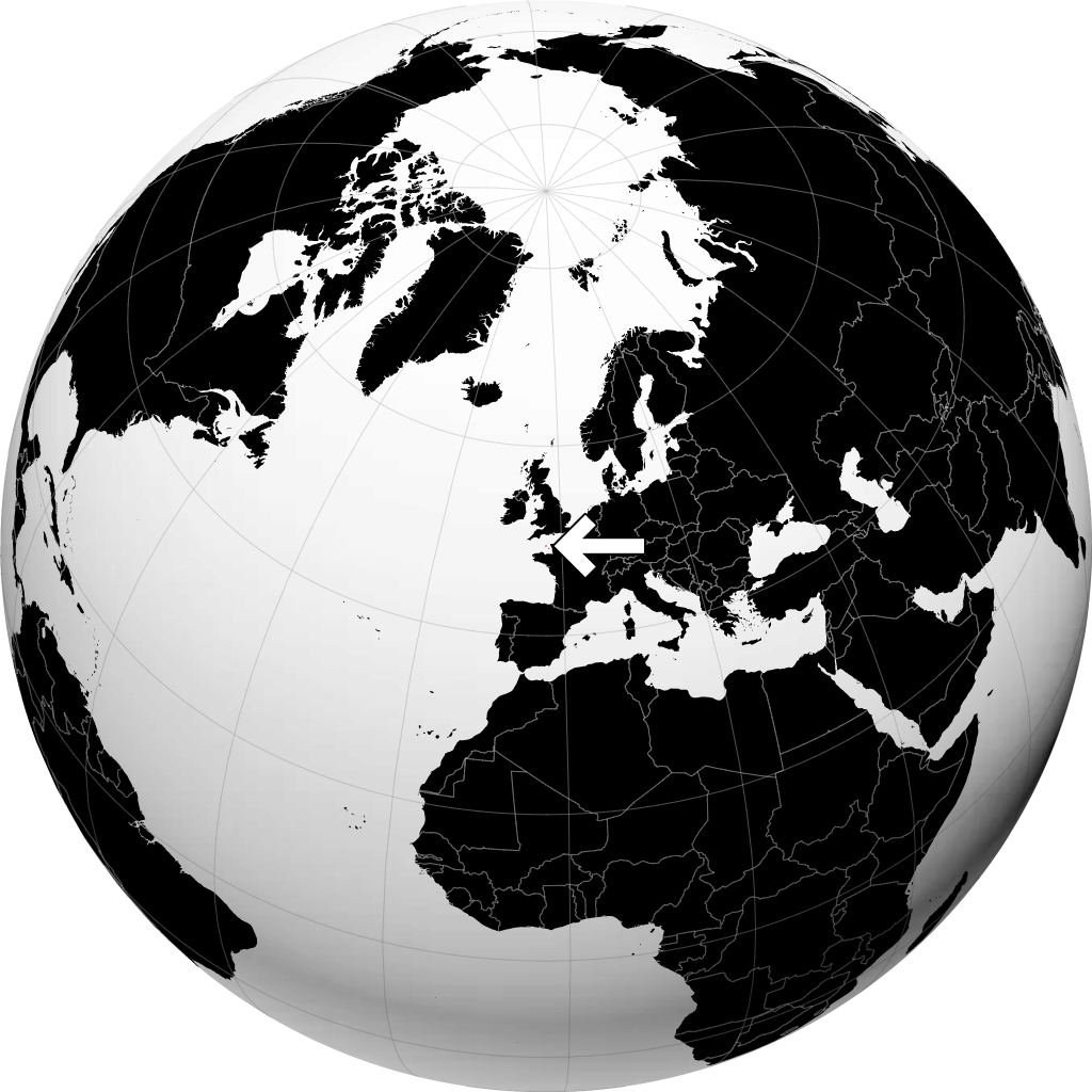 Guernsey op de globe