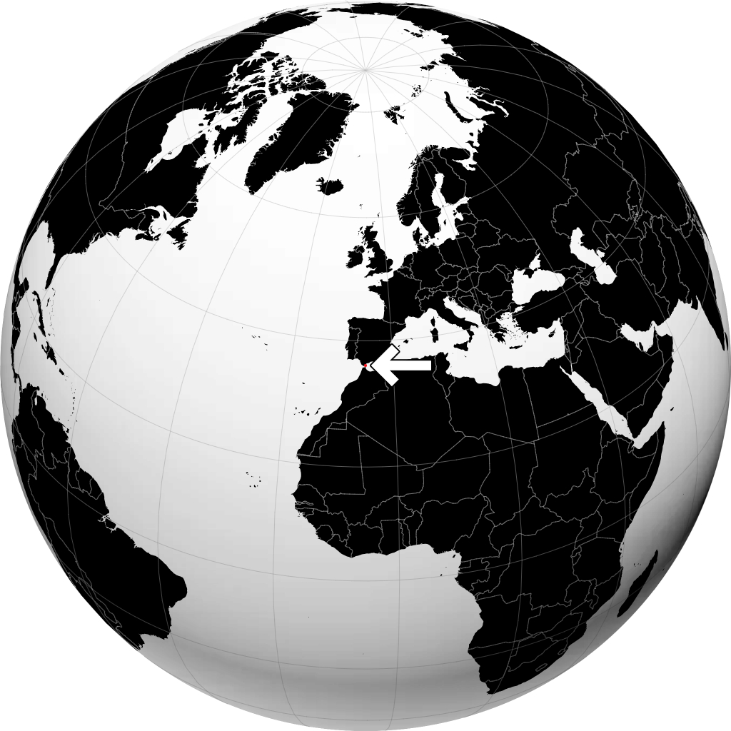 Gibraltar op de globe