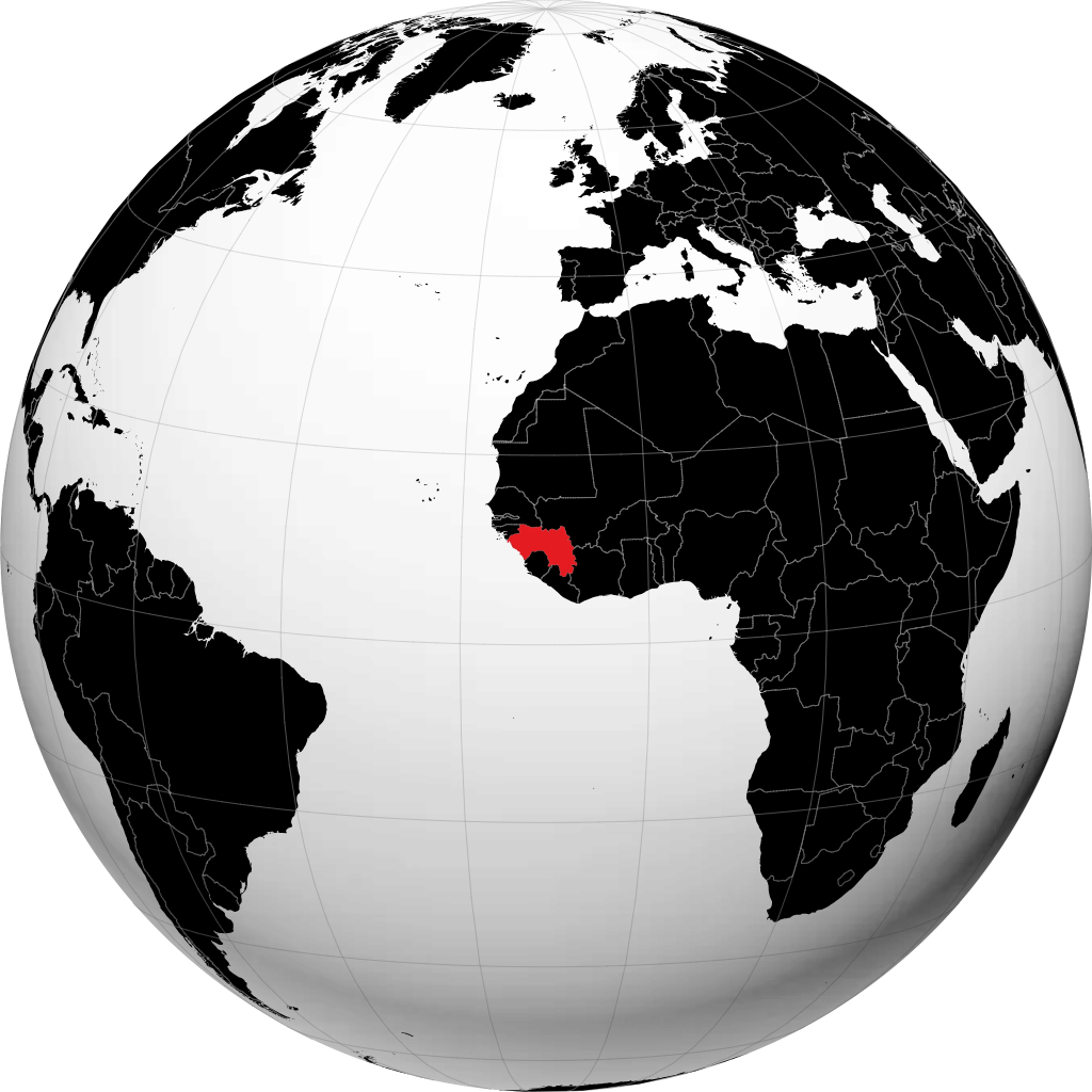 Guinee op de globe