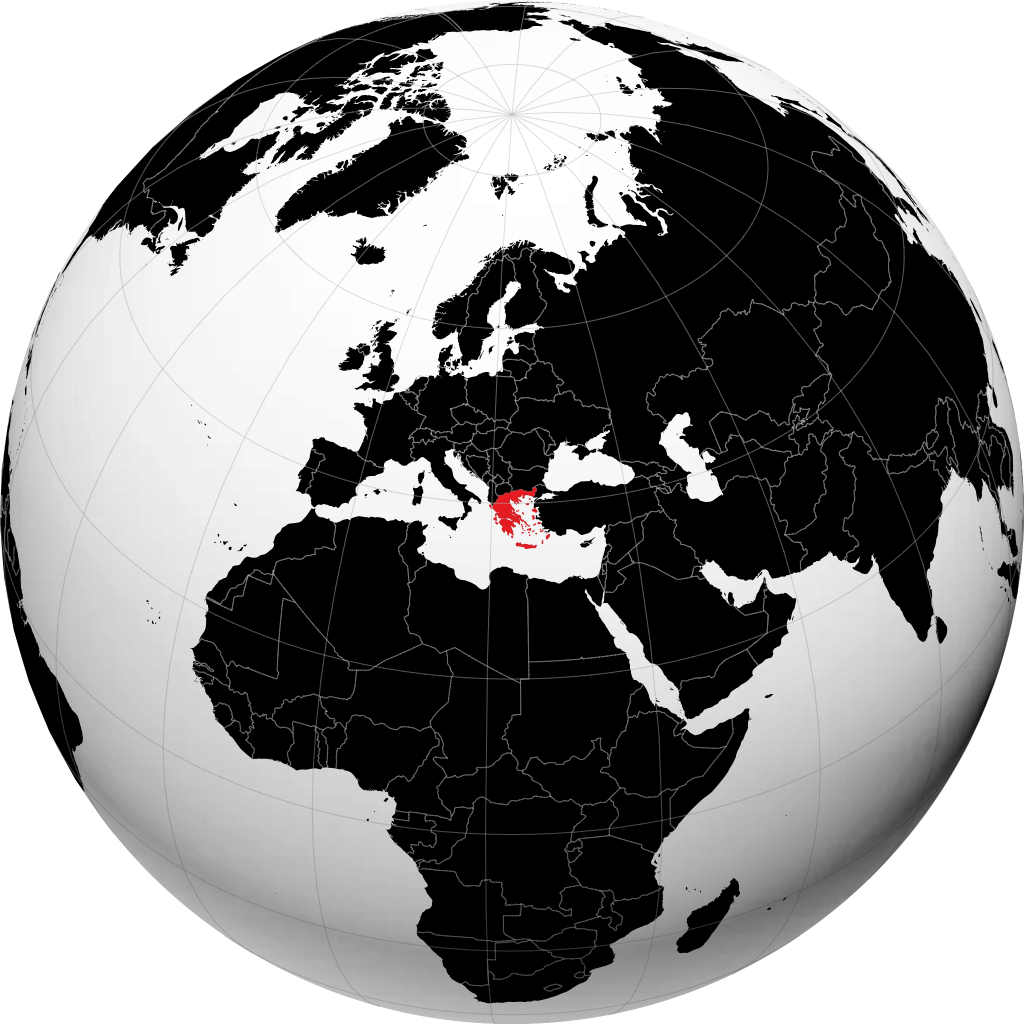 Griekenland op de globe