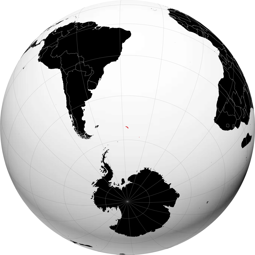 Zuid-Georgië en Zuidelijke Sandwicheilanden op de globe