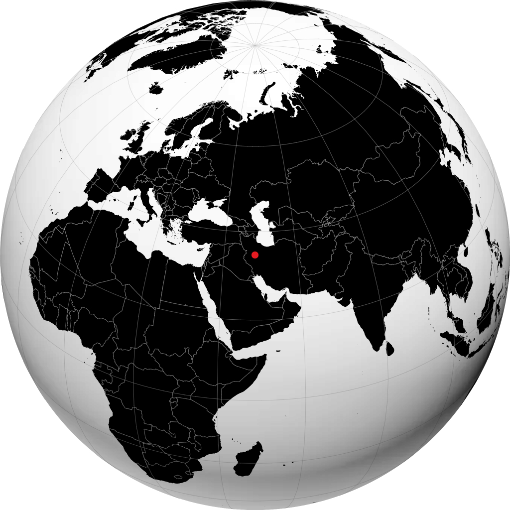 Hamadan op de globe