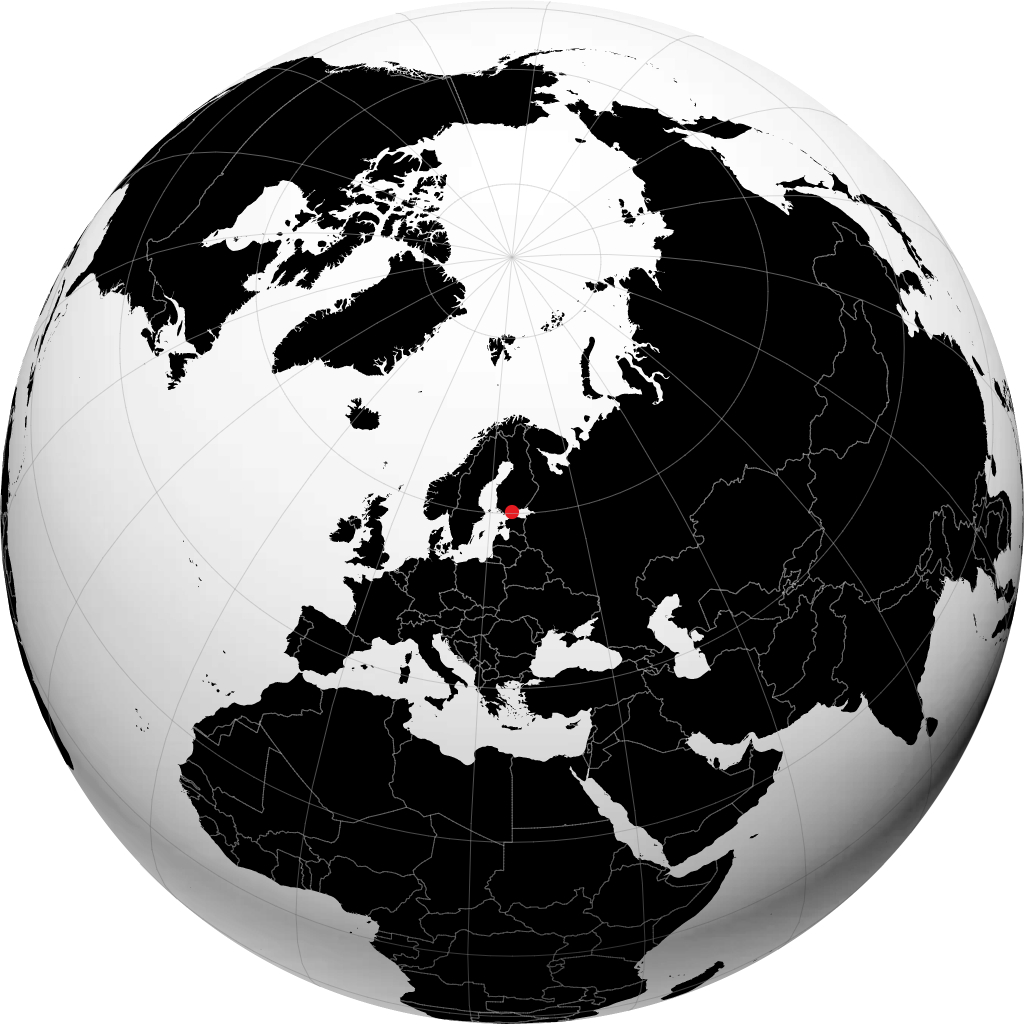 Helsinki op de globe
