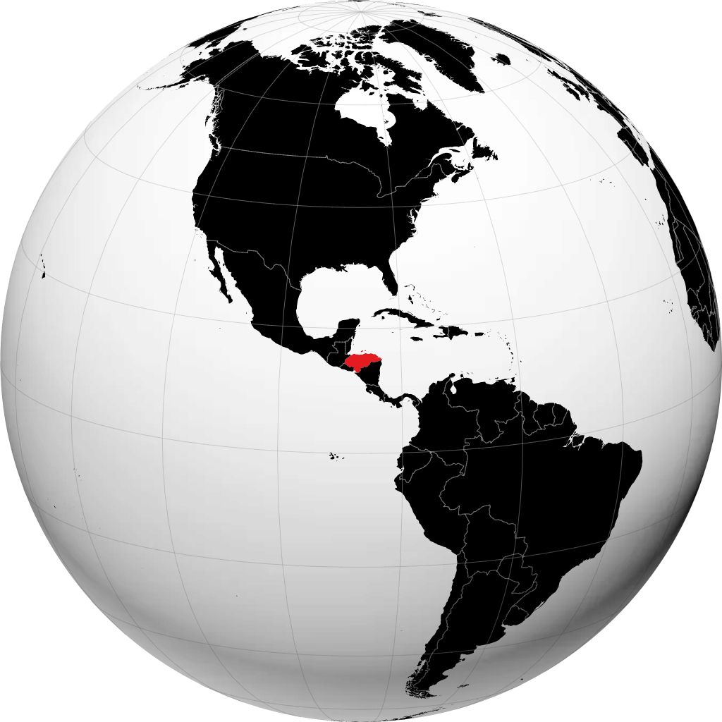 Honduras op de globe