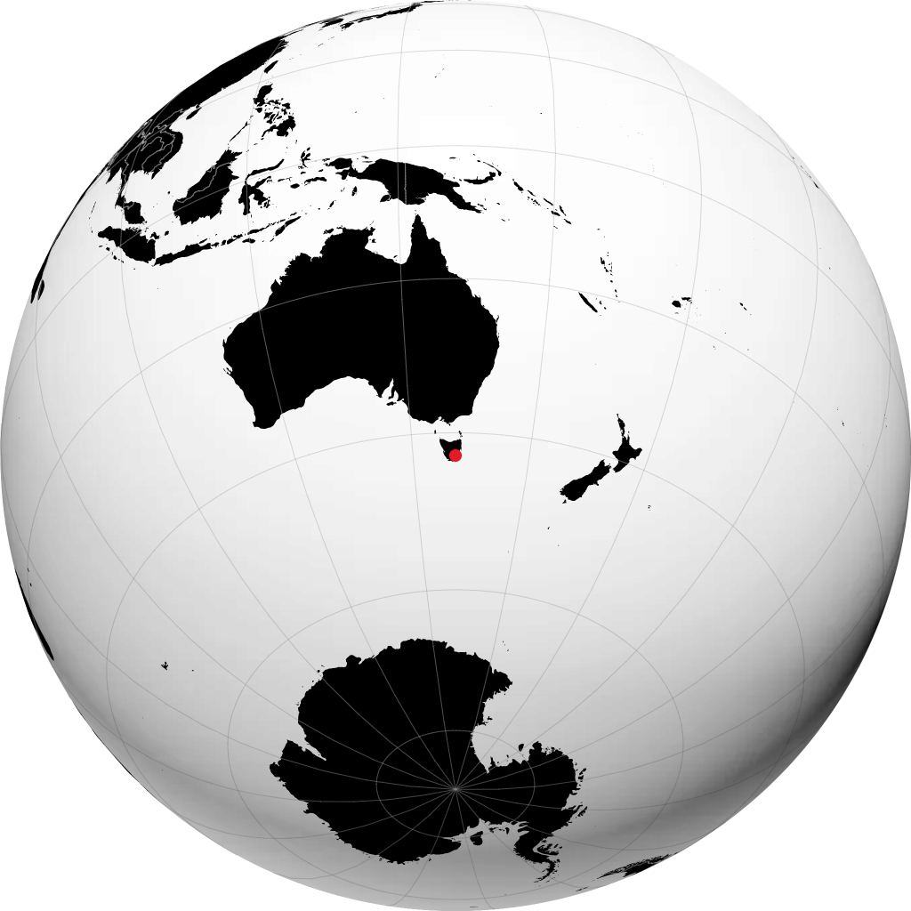 Hobart op de globe