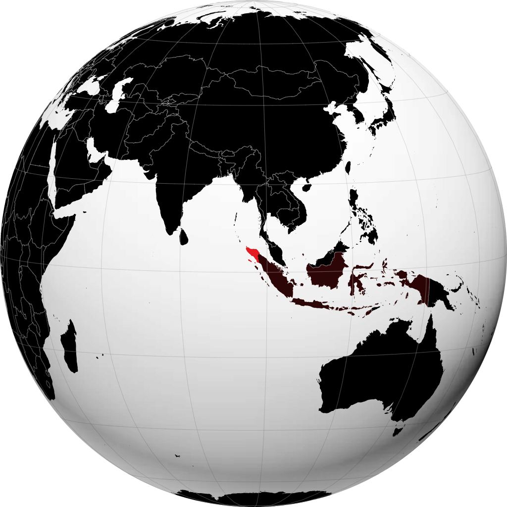 Provincie Nanggroe Aceh Darussalam op de globe
