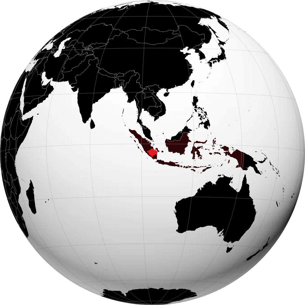 Zuid-Sumatra op de globe