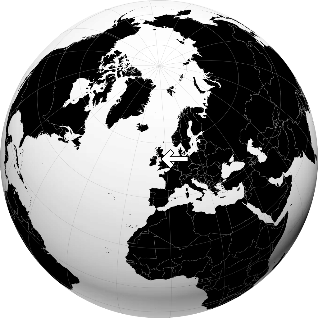 Isle of Man op de globe