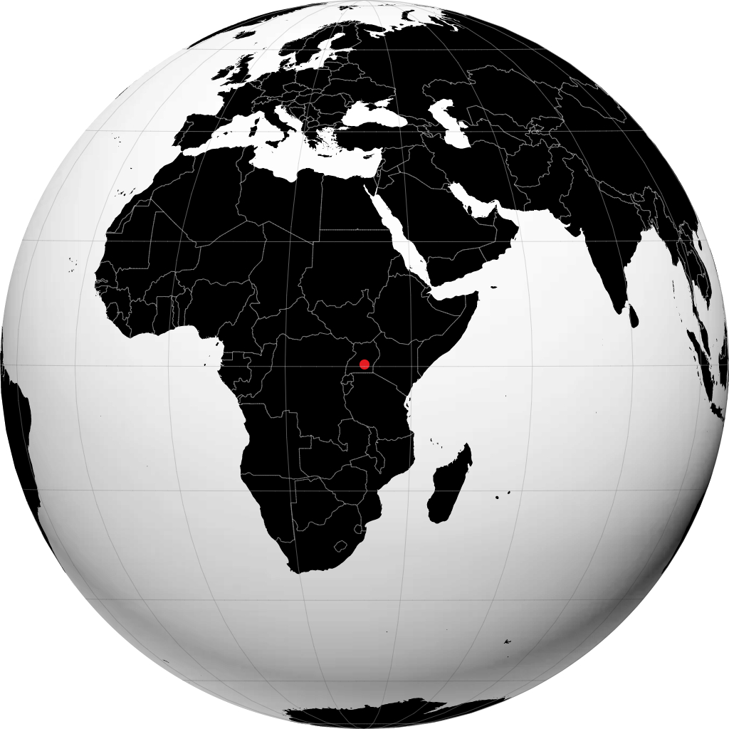 Kampala op de globe