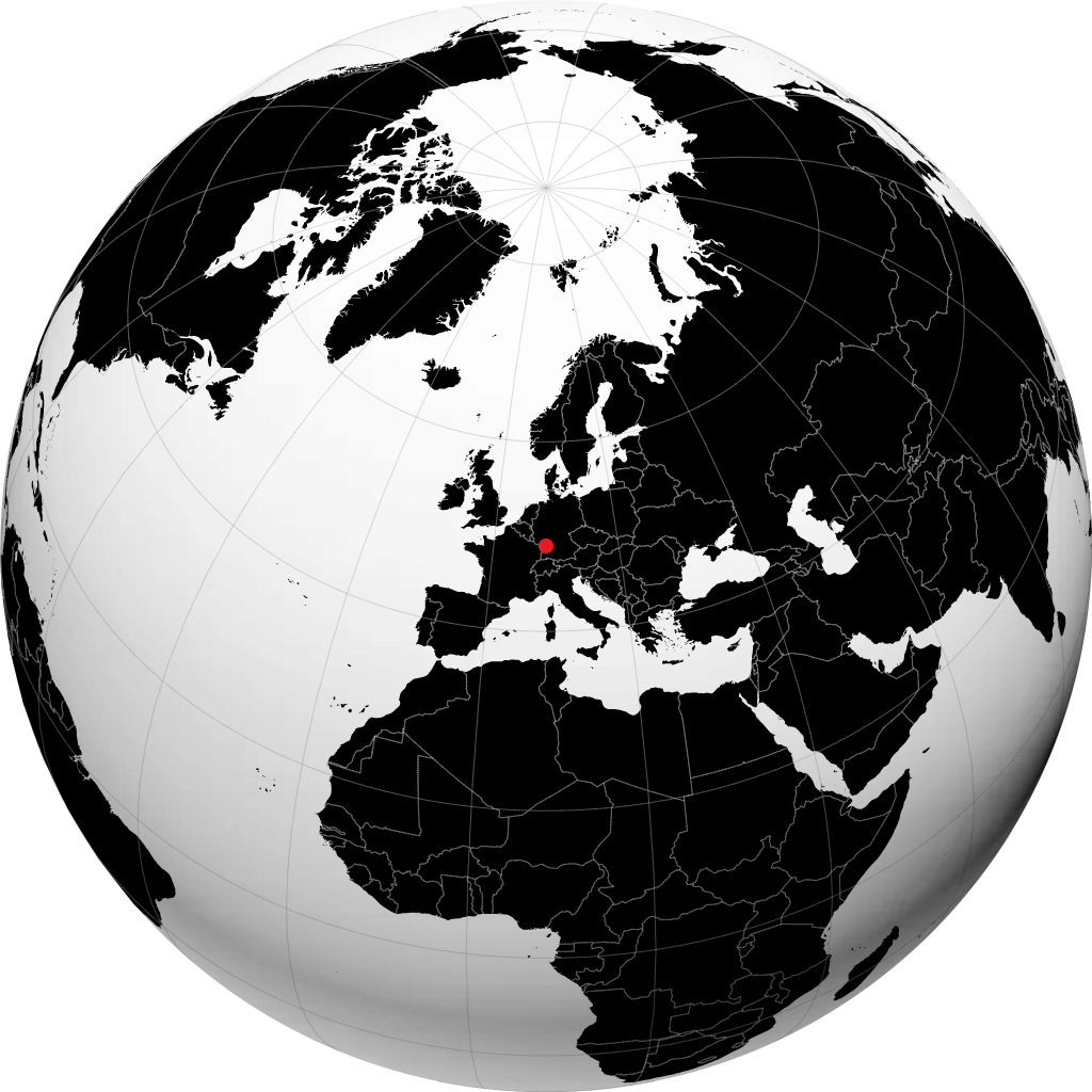 Karlsruhe op de globe