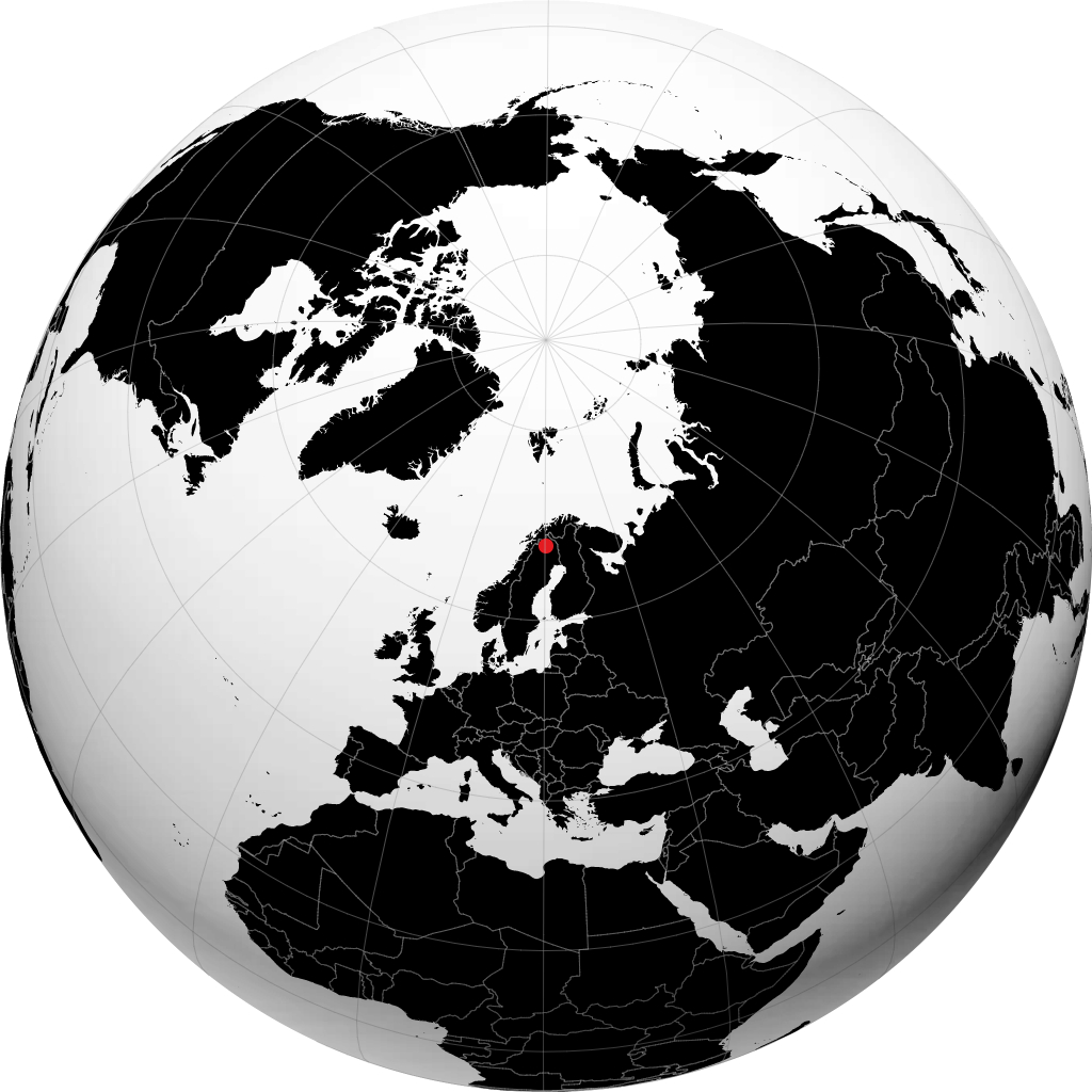 Kiruna op de globe