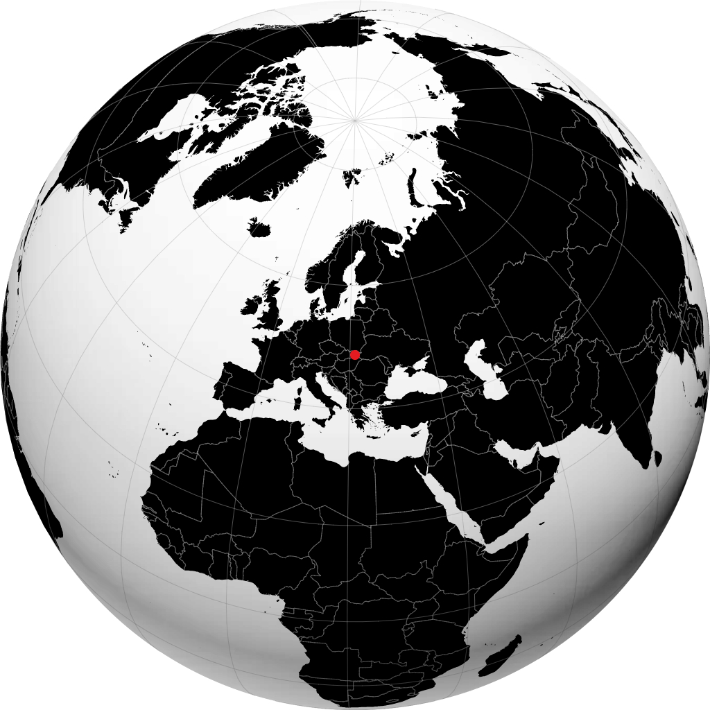 Košice op de globe