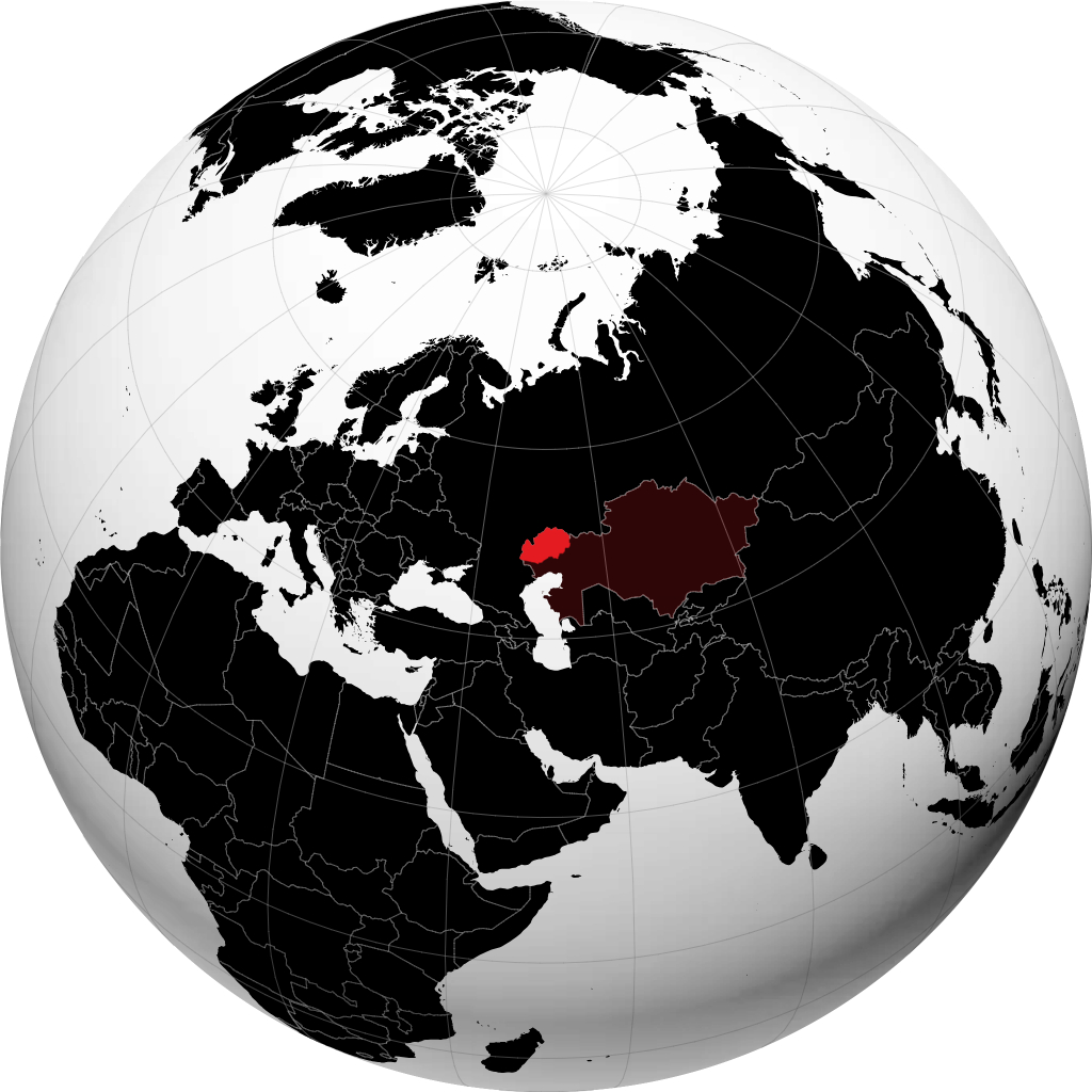 Regio Batys Qazaqstan op de globe