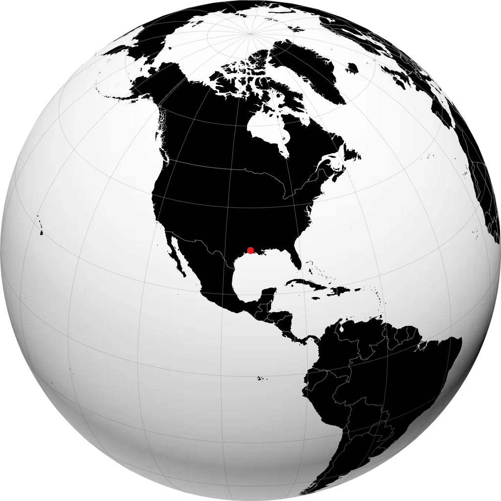 Lake Charles op de globe