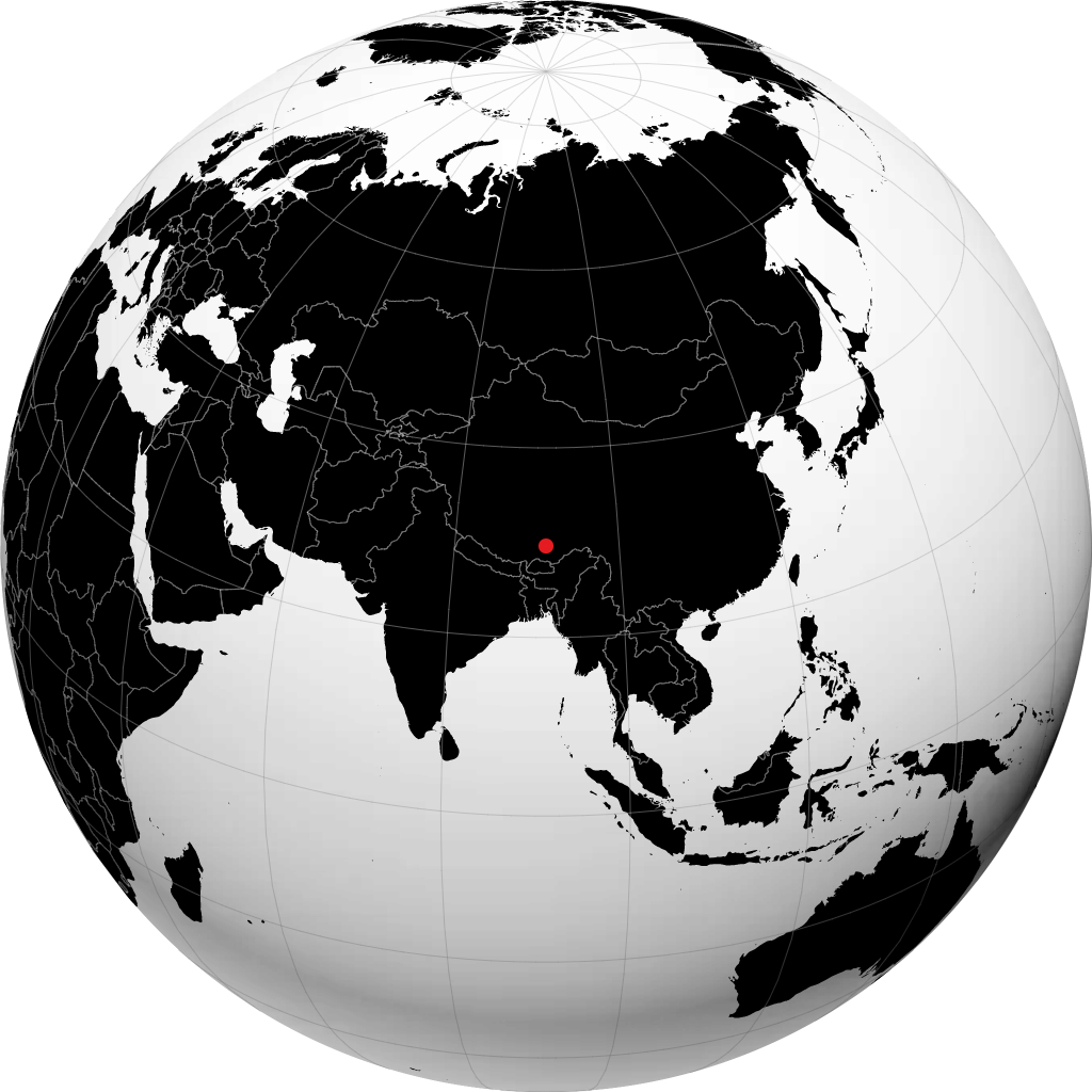 Lhasa op de globe
