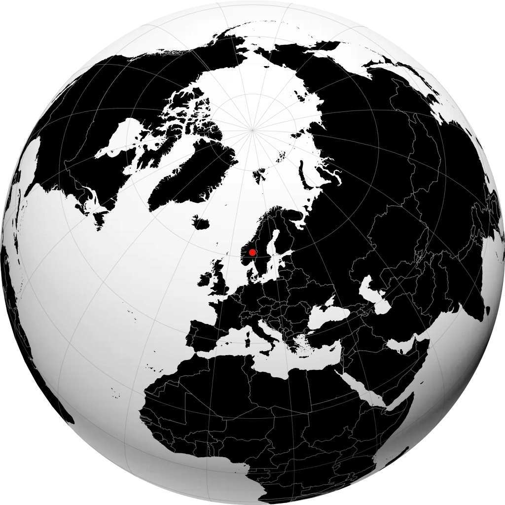 Lillehammer op de globe