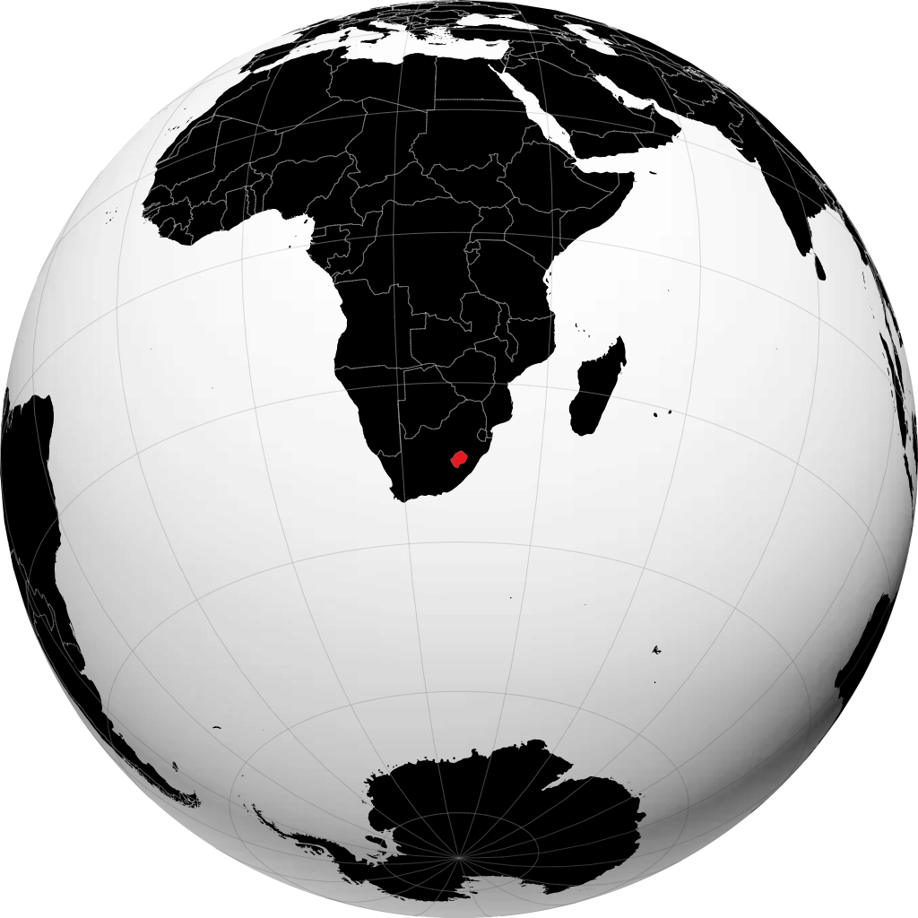Lesotho op de globe