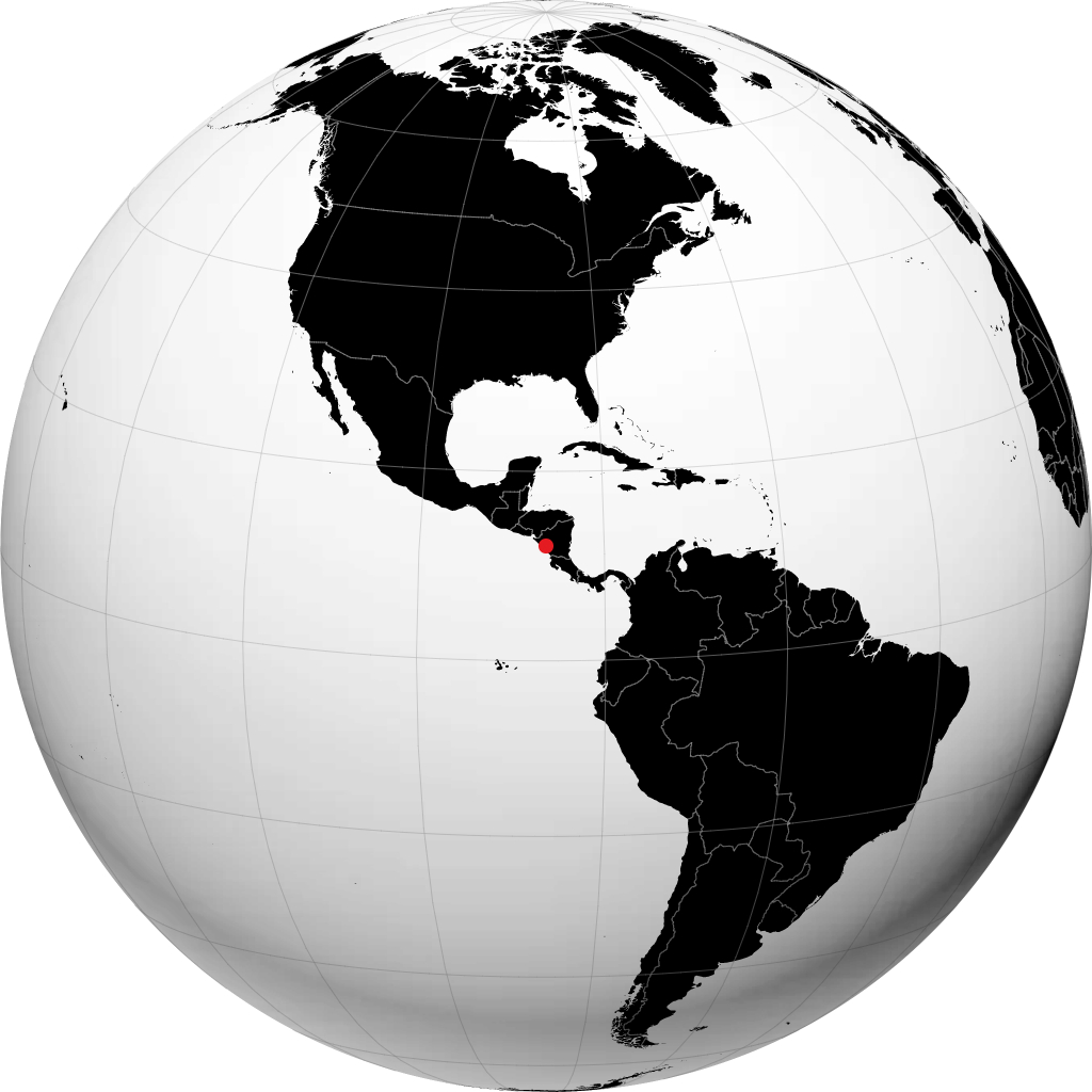 Managua op de globe