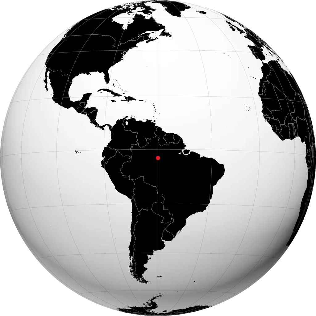 Manaus op de globe
