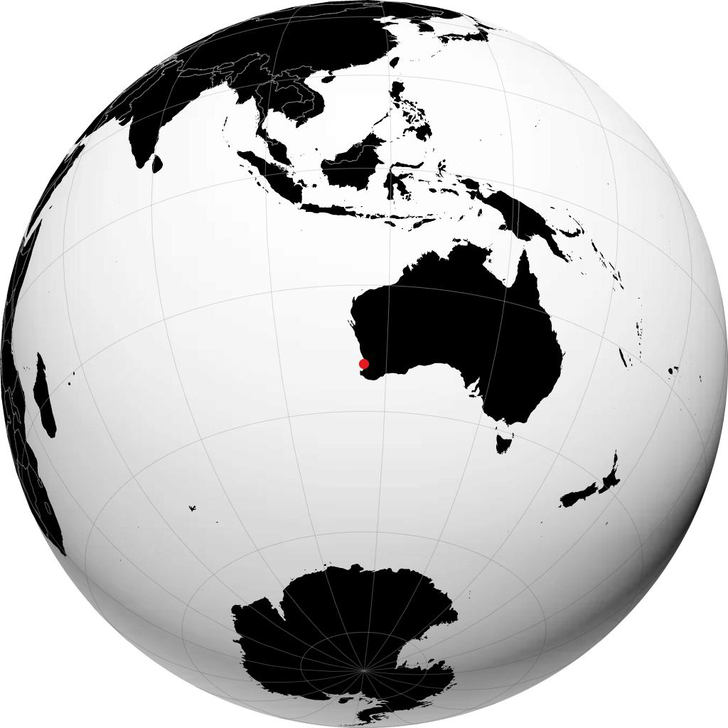 Mandurah op de globe
