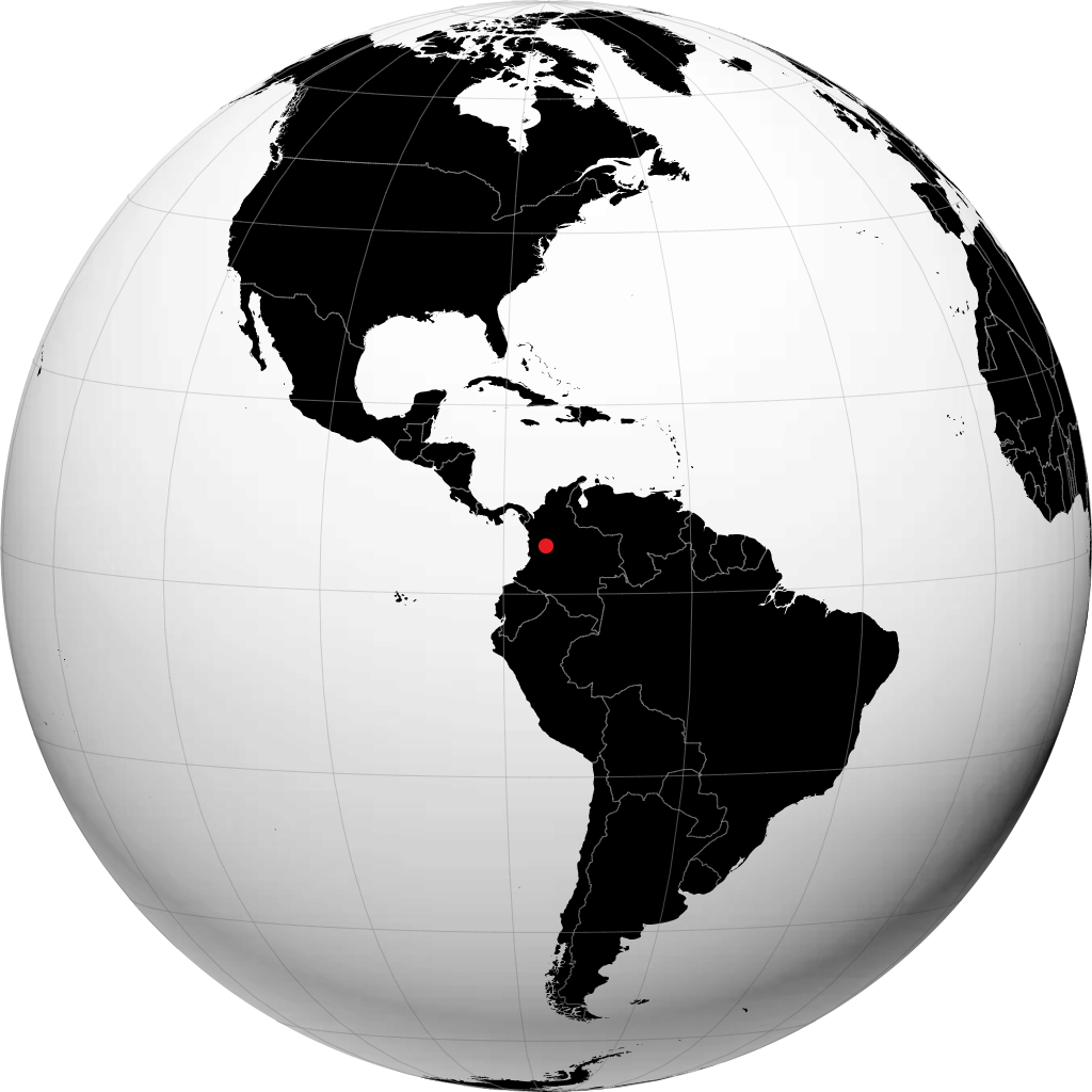 Manizales op de globe